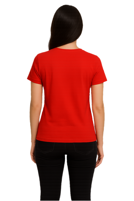 Red Printed Short Sleeved Tunic top