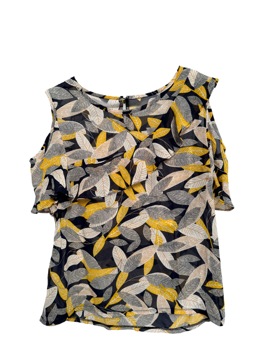 Printed Cold Shoulder Top