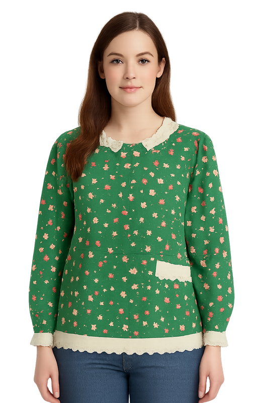 Full sleeved green printed top